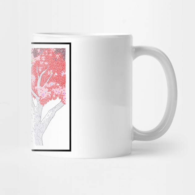 Red Tree Circle Design by pbdotman